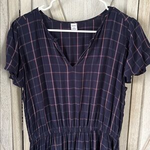 Old Navy Blue and Pink Checkered Plaid Dress